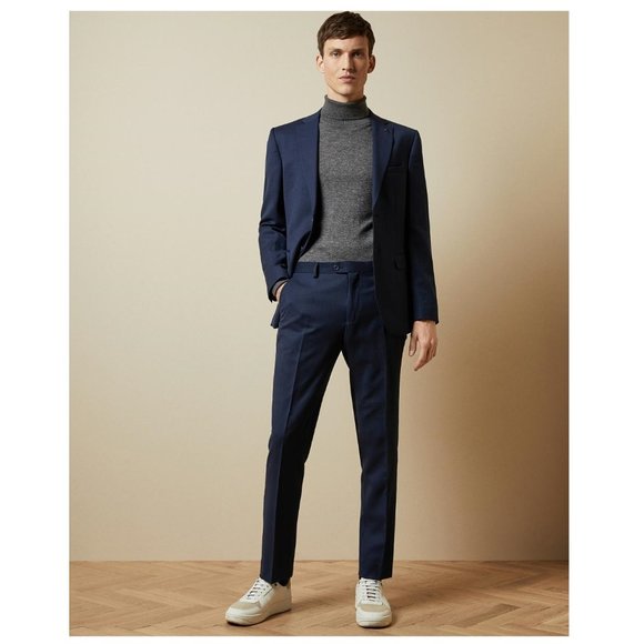 NWT Ted Baker London Men OVVAT Endurance Birdseye Trouser Navy Size 38R $295 N94